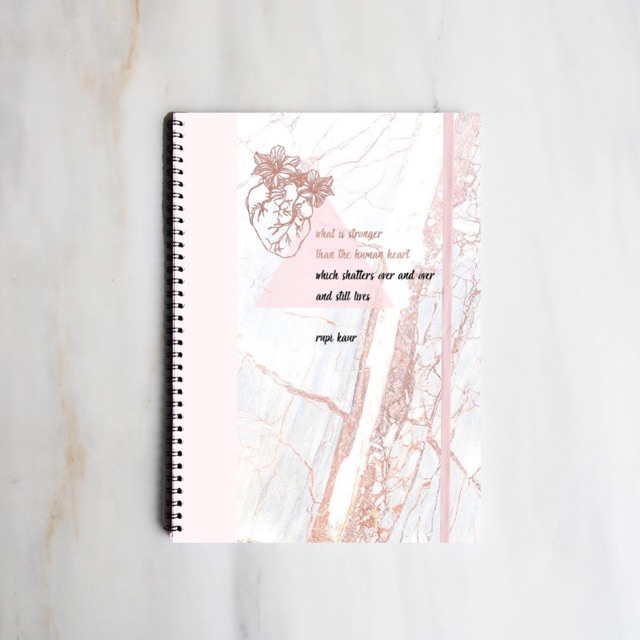 

RUPI KAUR QUOTE HEART Spiral Ruled Notebook Diary Journal Office School Supplies Buku Tulis