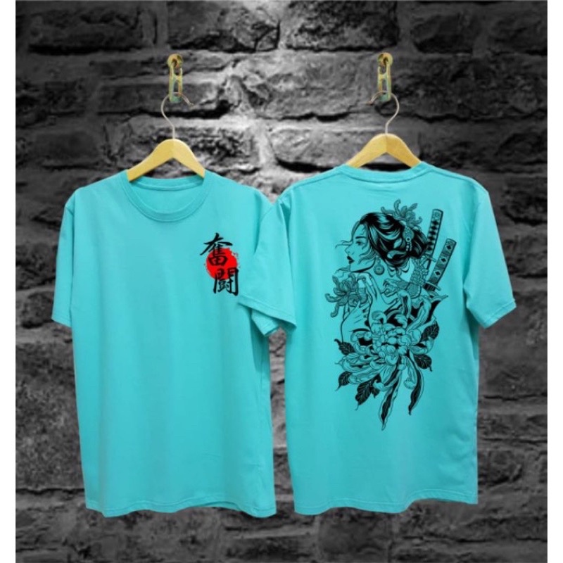 Kaos Tshirt distro samurai jepang / baju japan combed 30s