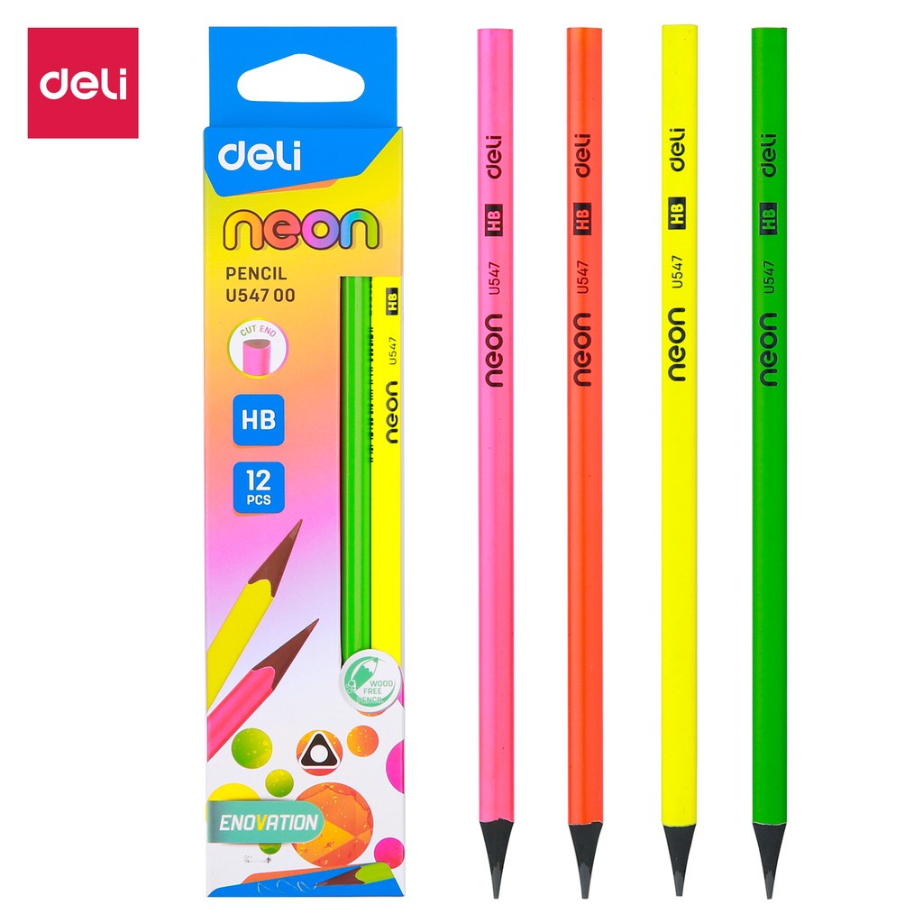 Jual Pensil HB DELI Neon Warna Warni - EU54700 | Shopee Indonesia