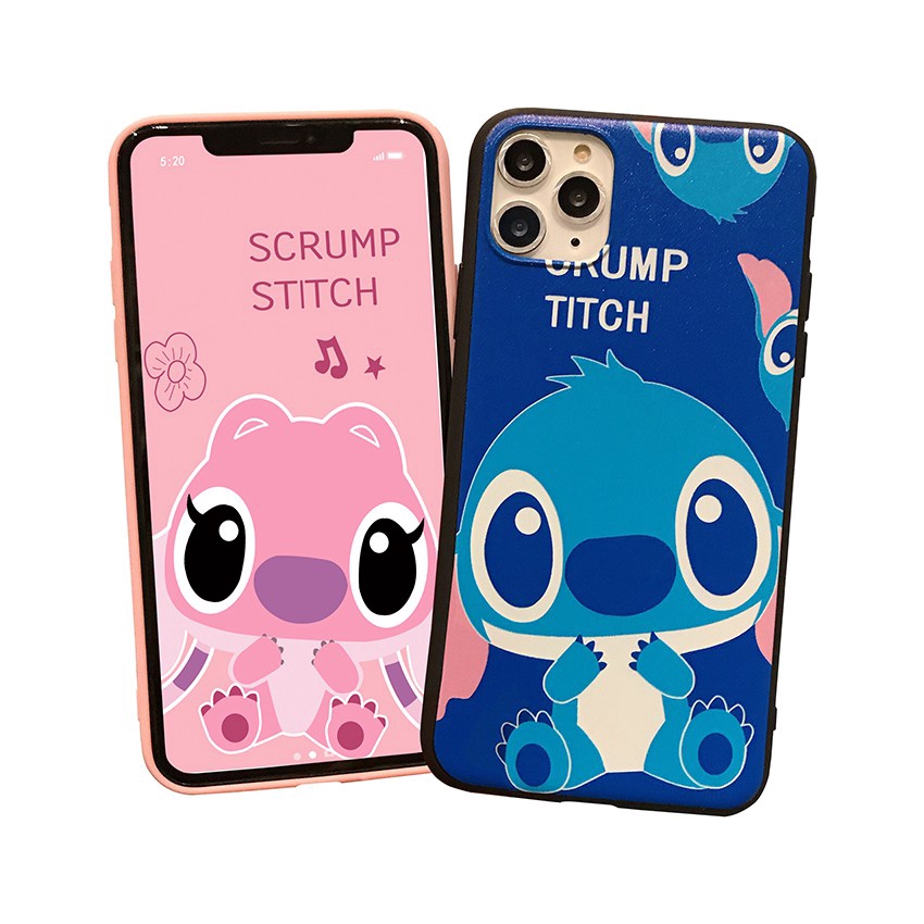 Stitch Soft Case HP VIVO Y20 Y20i Y20S Y12S Y11 Y12 Y12i Y15 Y17 Y71 V9 Y91C Y93S Y95 V15 Pro S1 V20 7 20 Pro 7i C17 Blue Pink Color Casing 12 Pro Max