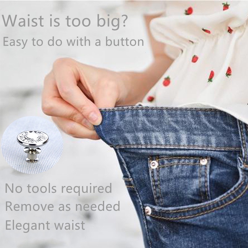 1pc kancing jeans Dapat Dilepas Kancing Jepret kancing pinggang adjustable Unisex -AG2