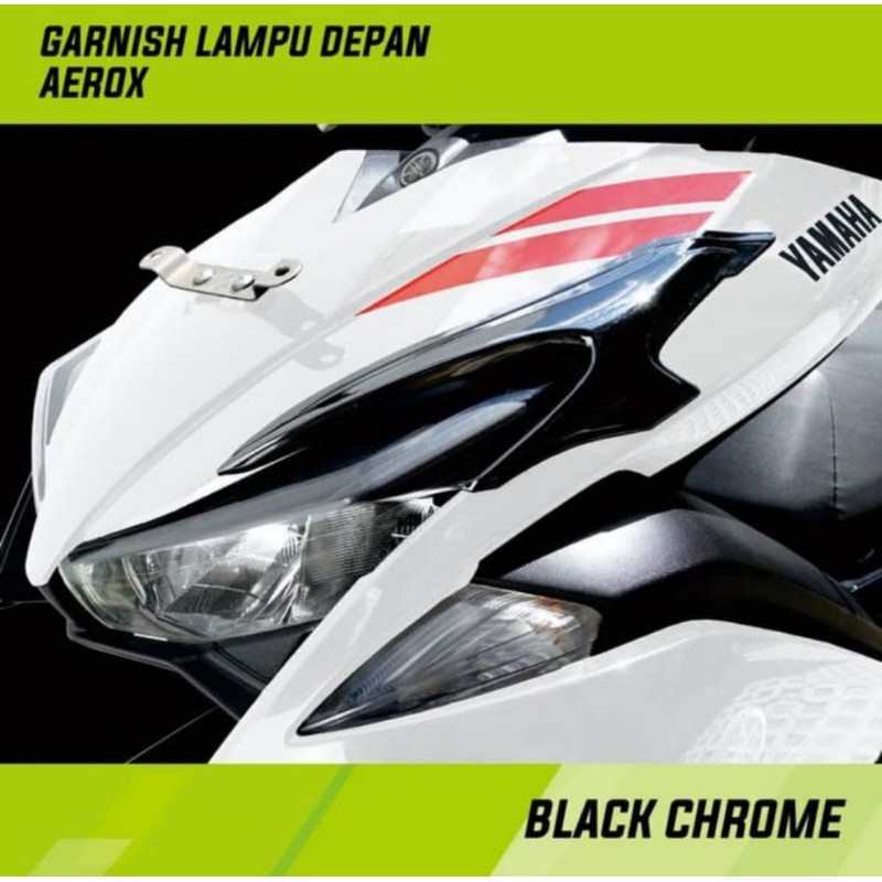 Garnish lampu depan Yamaha AEROX original TGP black chrome