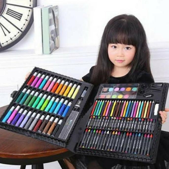 

1 SET PENSIL WARNA - ALAT TULIS SET CRAYON COLOURING SET 150PCS ART