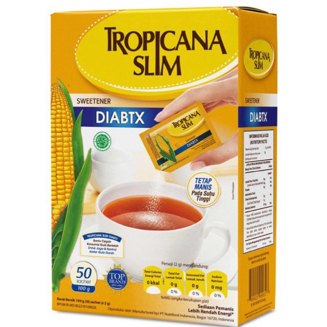

TROPICANA SLIM SWEETENER NO CALORI DIABETICS 50x2G