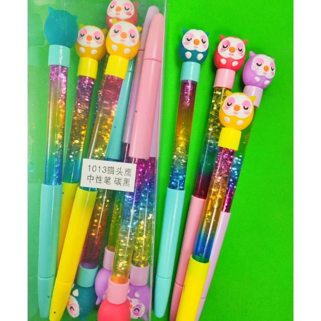 

Pulpen fancy Glitter air OWL 1013