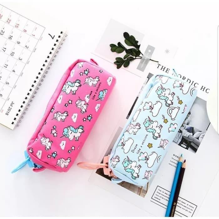 

Jual TP0048 Kawaii Unicorn Big Zipper Large Pencil Case / Tempat Pensil - WHITE Limited