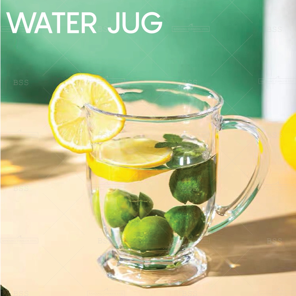 Water Jug Gelas Kaca Pegangan Besar Jumbo 700ml Jus Juice Cafe Ins Style Simple Cantik