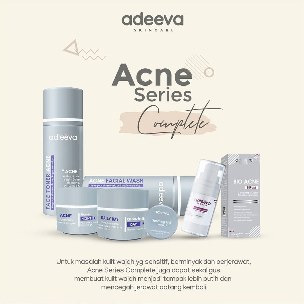 ( Acne Series ) Complete AdeevaSkincare / Paket Jerawat Lengkap Adeeva Skincare /Jerawat Skincare