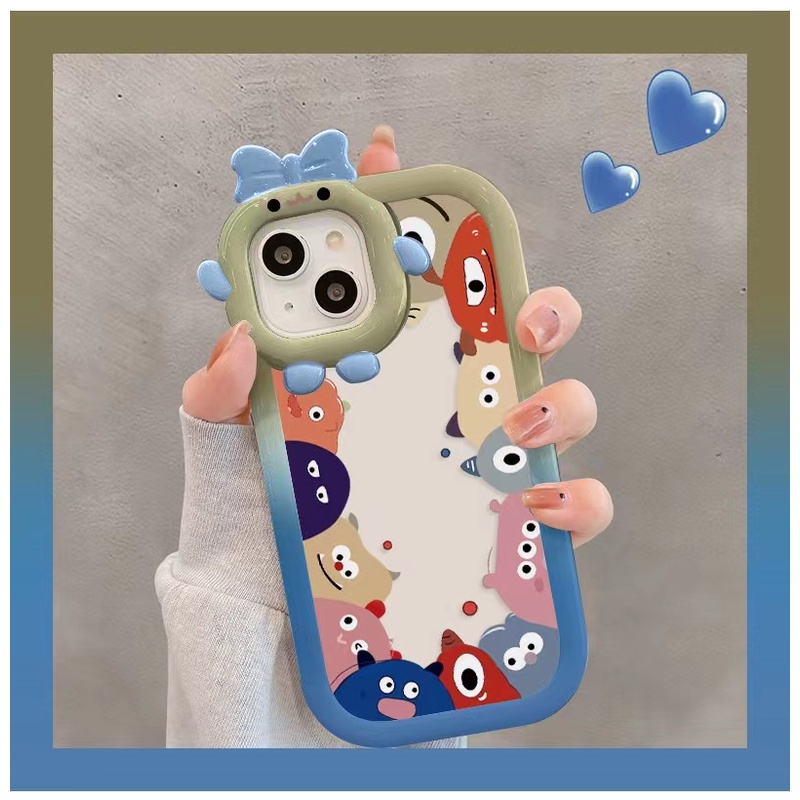 Ins Case Motif Monster Untuk iPhone 14 14pro 14Plus 14prm 13 13pro 13pro 13prm 11 6splus 7Plus 8Plus Xr XS 13 12pro Max