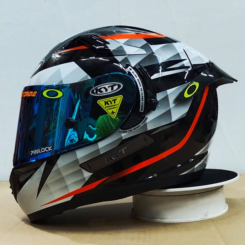 HELM KYT K2R PAKET GANTENG RED BULL(visor iridium) INCLUDE VISOR ORI-Diomond white P.G