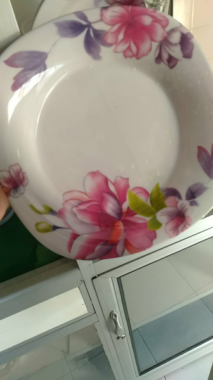 (6pcs) Piring Melamin Segi Cekung Unica 9 Motif Bunga / M5109