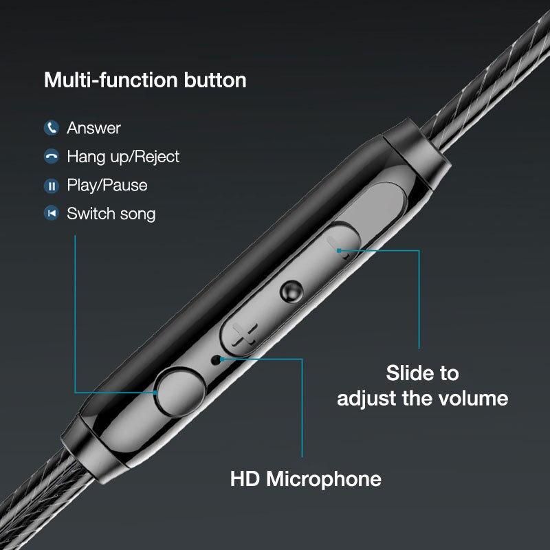 Headset HiFi Jack 3.5mm M22 TRIPLEDI Earphone Wired Stereo Bass Noise Reduction With HD Microphone