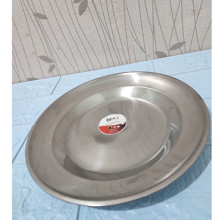 Piring Makan Stainless Diameter 20cm / 22cm  / 24cm BMW