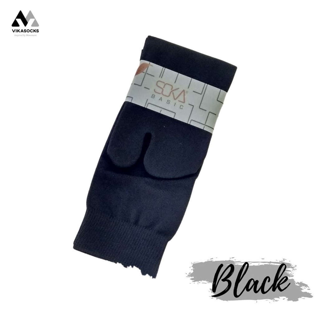 Kaos Kaki Soka Jempol Basic Wanita Hijab Muslimah Size M Pendek Warna Polos-M-Black|Hitam