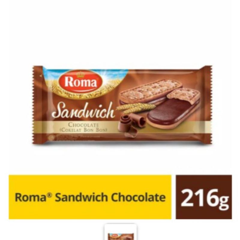 Roma sandwich coklat / roti kering 216 g
