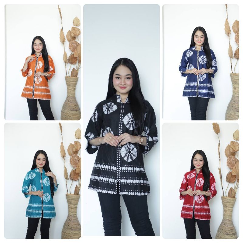 BAJU WANITA/BLUS ROHANA BATIK KAMPUS/RESLETING DEPAN JAKET