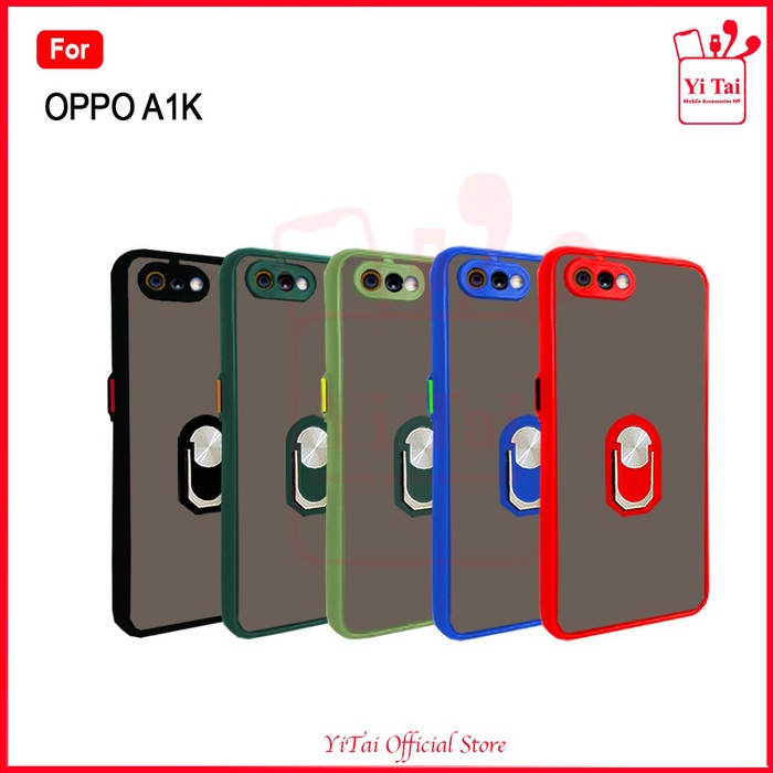 Case Matte + Ring Oppo A1k A3s A5 2020 A9 2020 A52 A92 - BENUACAHAYA