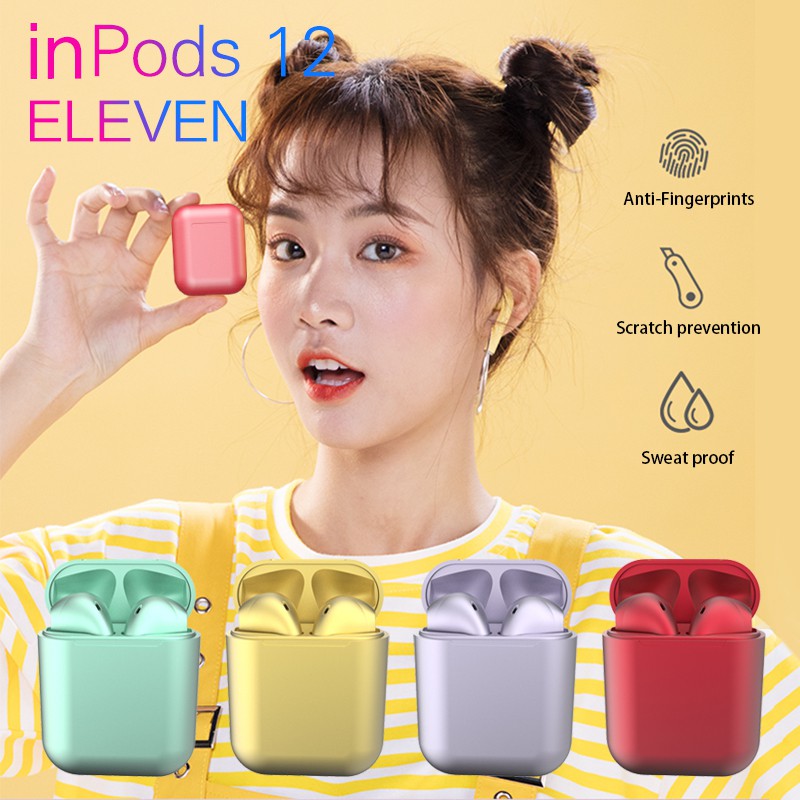 Original Colorful Wireless Earphone Bluetooth TWS INPods 12  Eleven Untuk IOS/Android