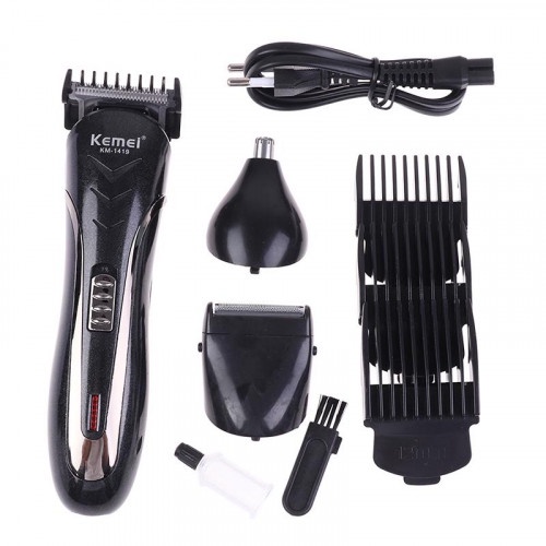 Kemei KM-1419 Alat Cukur Rambut Elektrik Portable Mesin Cukuran Set Pencukur Kumis Jenggot Razor Trimmer Hair Clipper Rechargeable