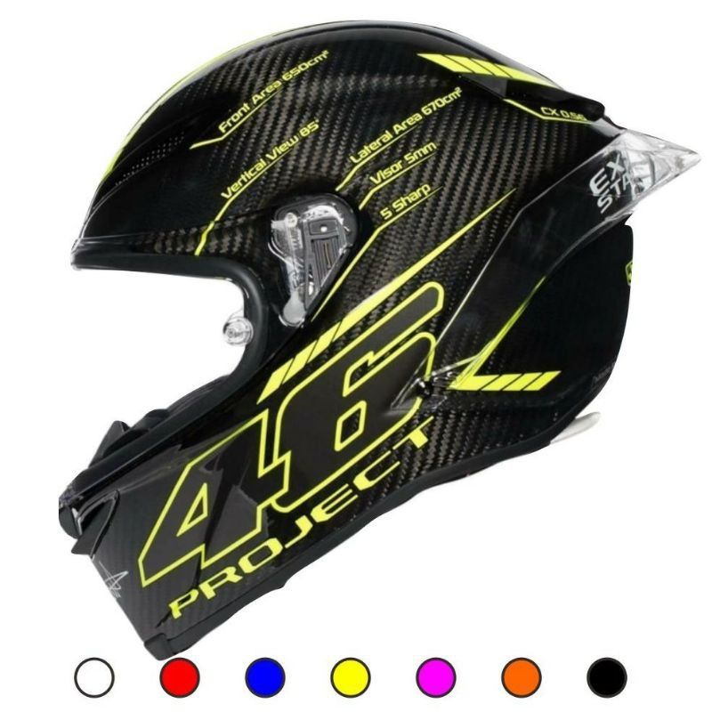 STICKER HELM 46 PROJECT CUTTING SET NYALA JIKA TERKENA CAHAYA 