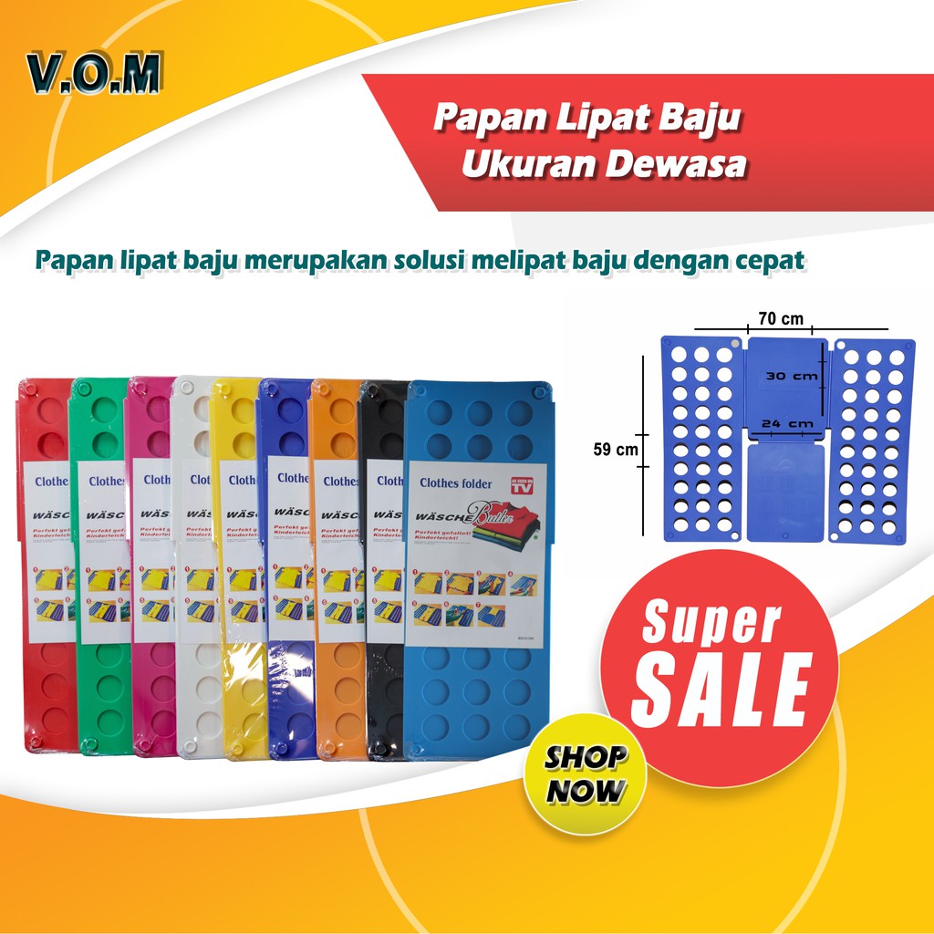 VOM Papan Lipat Baju Ukuran Dewasa / Flipfold Laundry Clothes Folder - 145