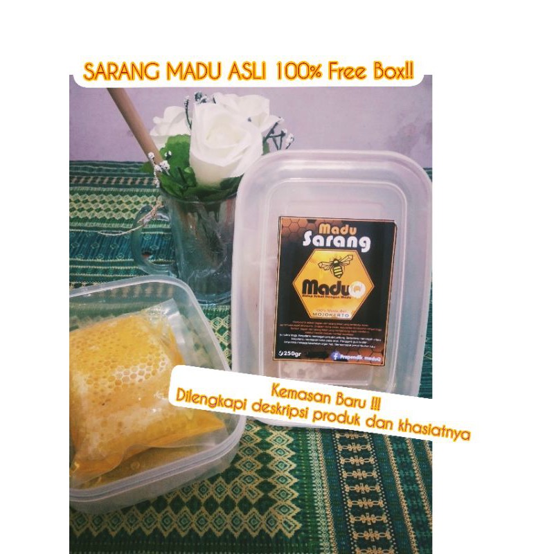 

Sarang Madu Free Box Asli Bernutrisi 250gram - MaduQ 100% Sarang Madu Asli