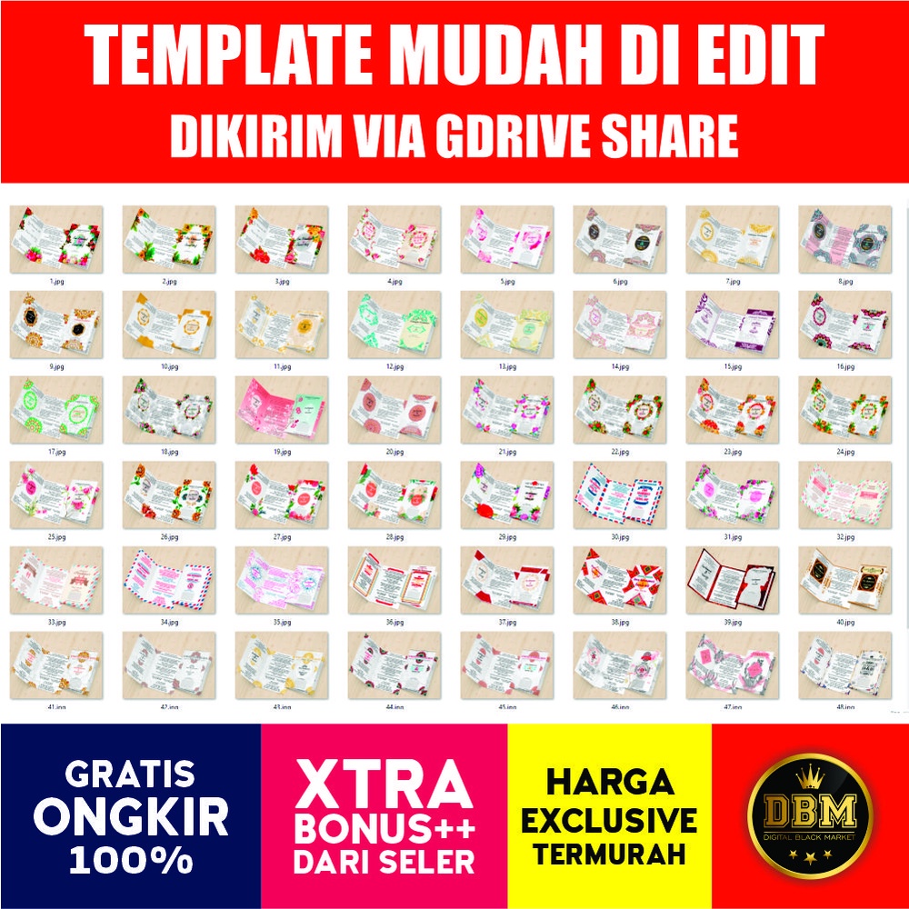 100 Undangan Vintage Premium V.3 Cdr Only - Coreldraw Template