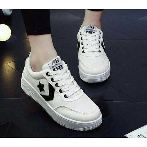 SEPATU KETS SNEAKERS CEWEK WANITA PUTIH KULIAH SEKOLAH OLAHRAGA CASUAL SIMPLE MODIS KOREA MURAH