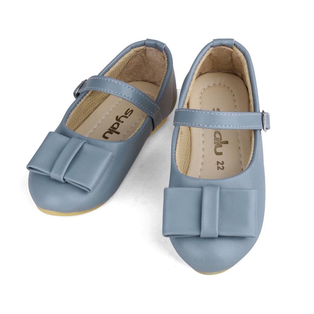 SEPATU ANAK CEWEK MODEL BALET PITA ABU ABU RBP