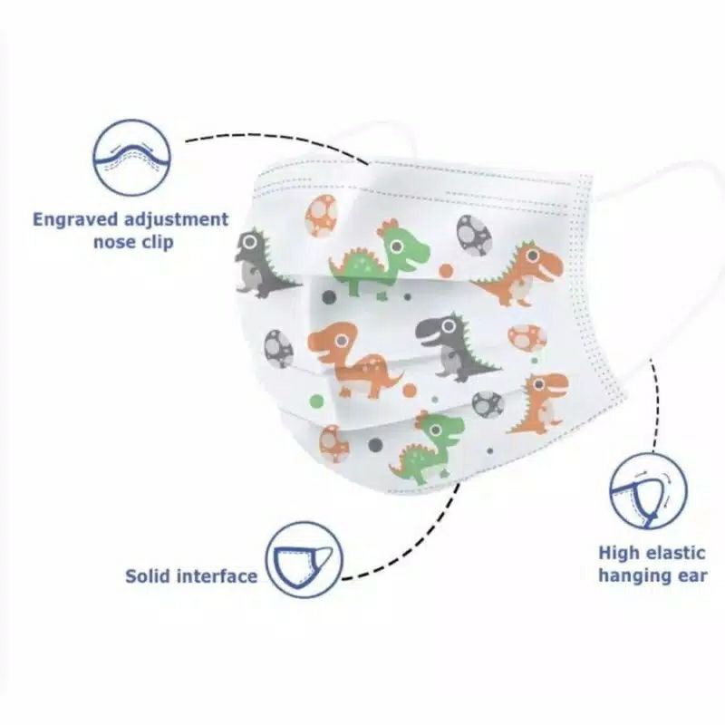 Masker DISPOSABLE ANAK 3 PLY  MOTIF 1 Box isi 50pc