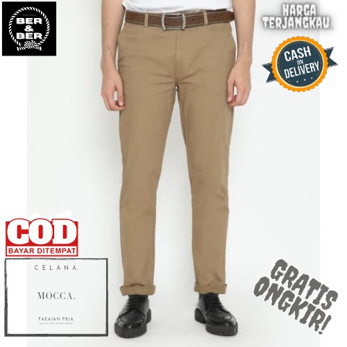 (COD) BAYAR DITEMPAT CELANA CHINO PREMIUM SLIMFIT-STANDAR Original Distro Bandung  - (mocca)