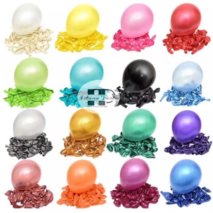 Balon latex metalik / balon karet metalik