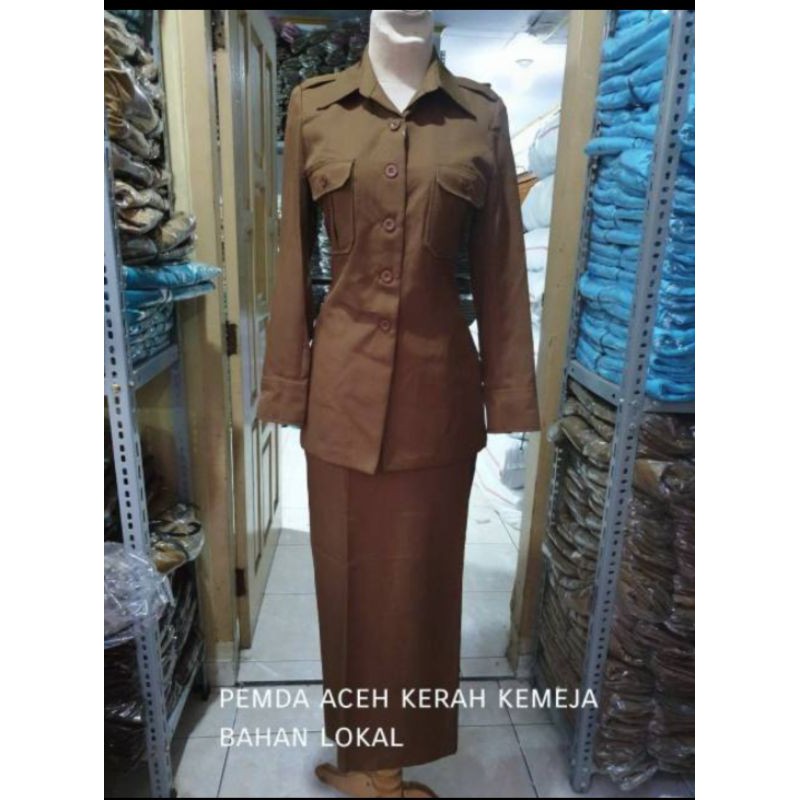 Blazer Pemda Wanita Setelan PNS Khaki Coklat ASN