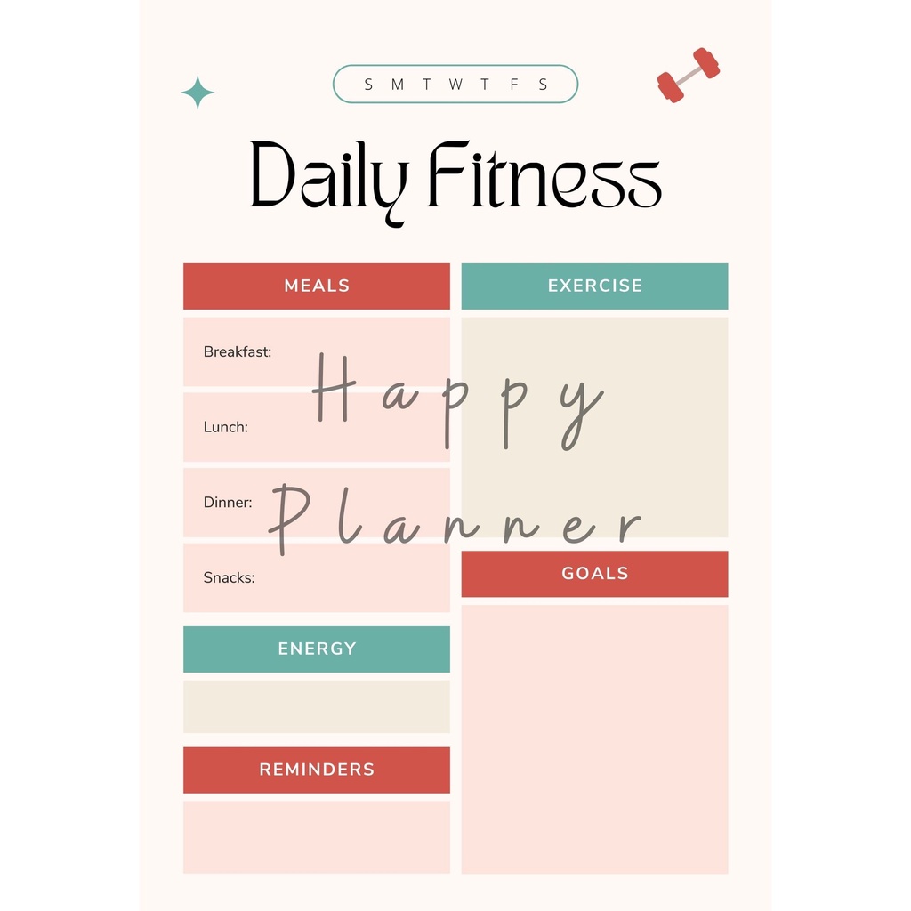 

15_ PDF Printable Refill Isi Binder – Daily Fitness | Weekly Fitness | Meal Plan | Workout Schedule | My Notes