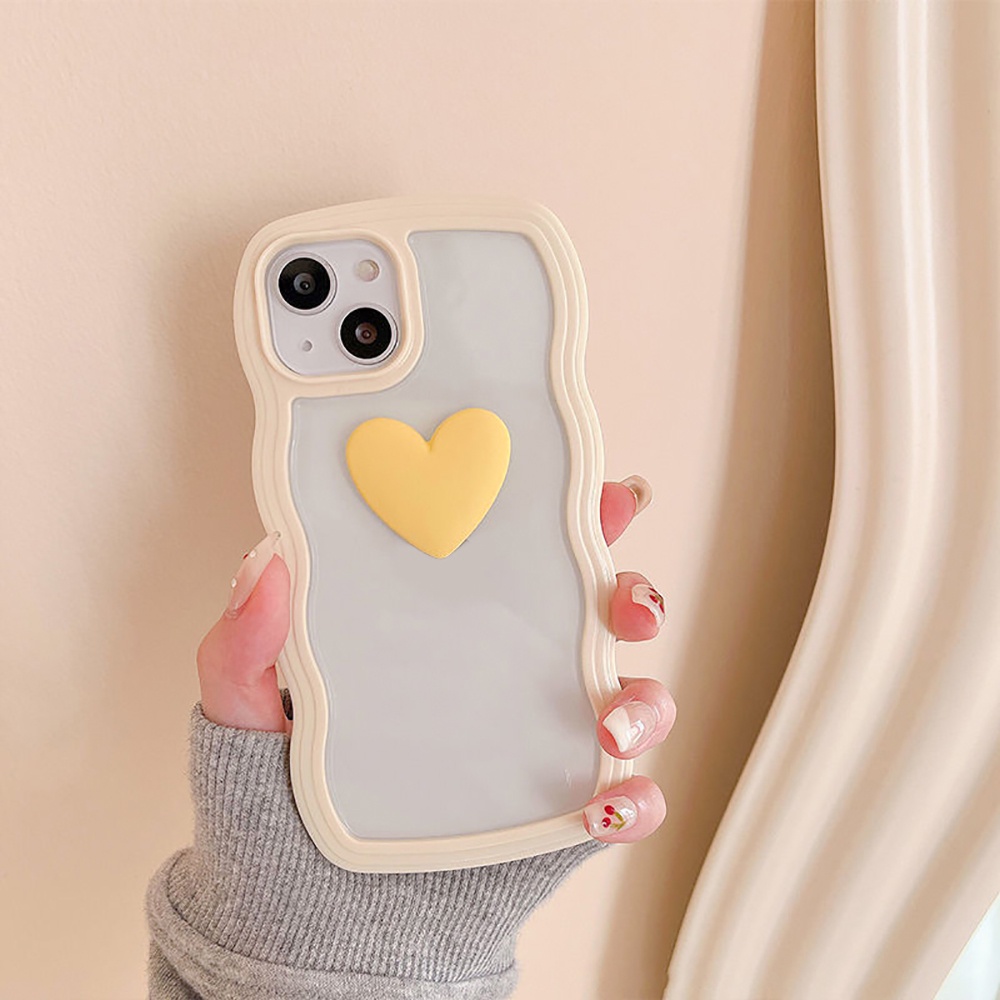 Soft Case TPU Motif Hati 3D Warna Permen Untuk iPhone 11 13 12 14 Pro X XS XR 8 7 6 Plus