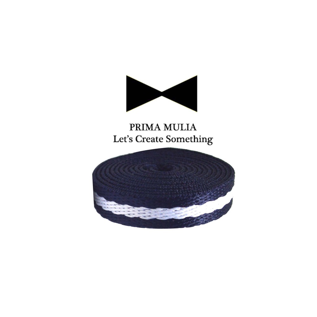 

1 YARD TALI POLY KATUN 1.0 CM STRIP NAVY PUTIH KT 027 10 STRIP NP