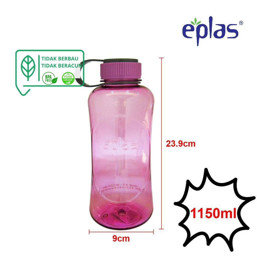 EPLAS Big Water Bottle With Handle (1150ml), Water Tumbler, Botol Air, BPA Free, Tritan EGG-1150