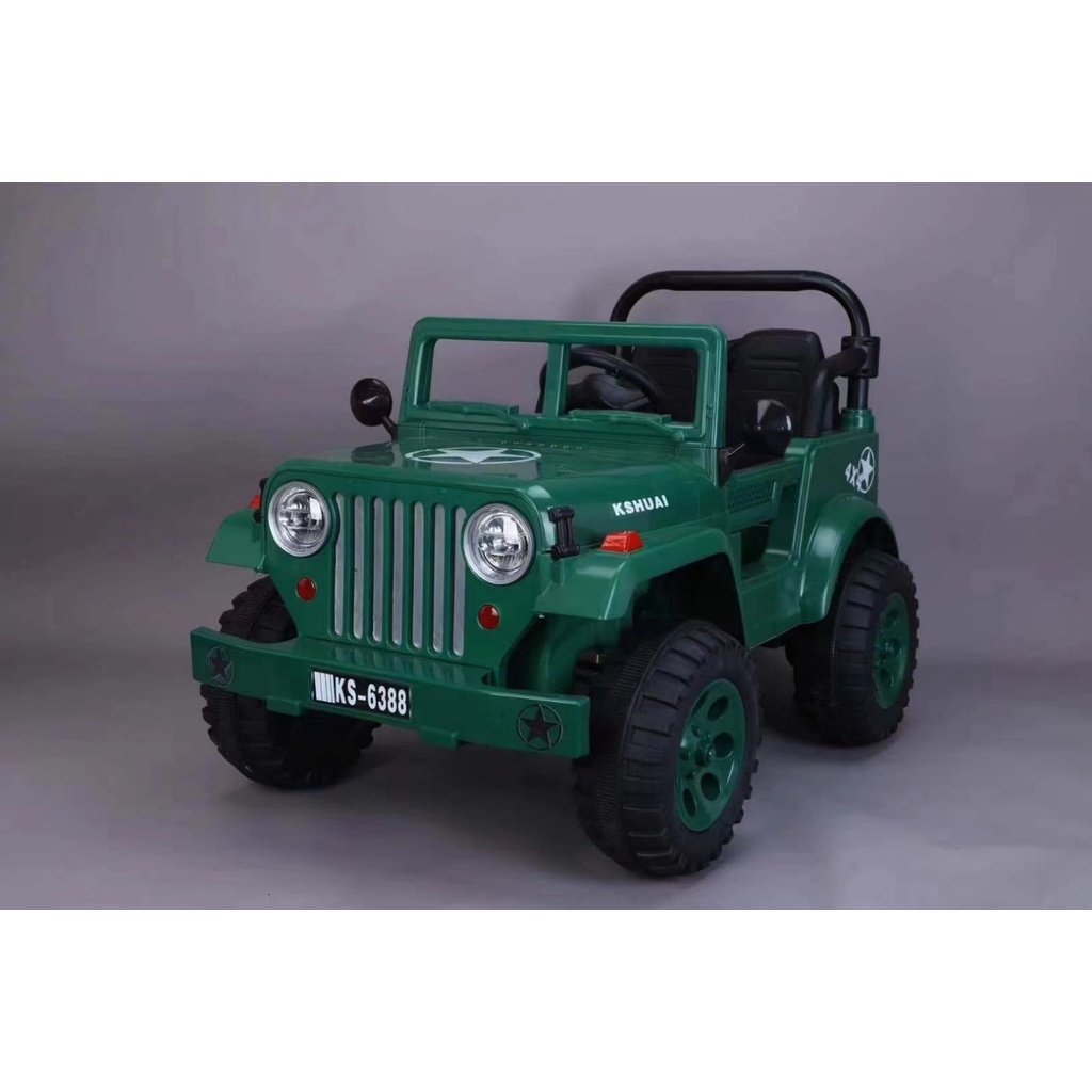 BARU!!! MAINAN MAENAK ANAK MOBIL AKI YUKITA 6388 JEEP ARMY CLASSIC