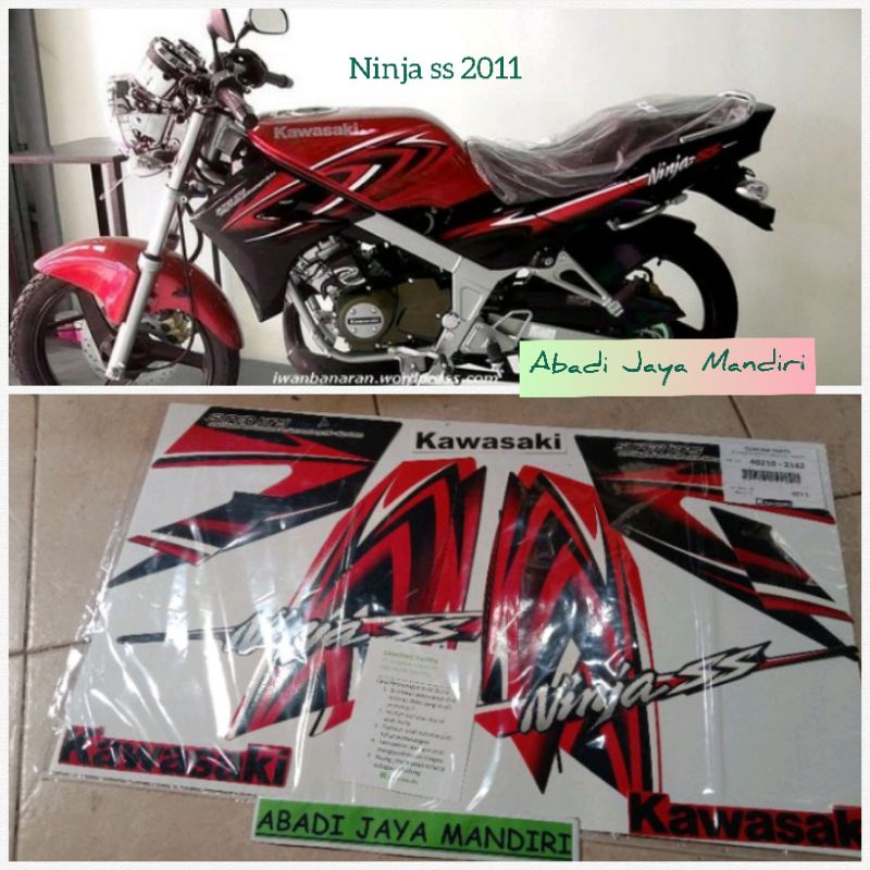 STRIPING LIS STIKER KAWASAKI NINJA SS MERAH 2011 2012 ASLI KAWASAKI FULL SET