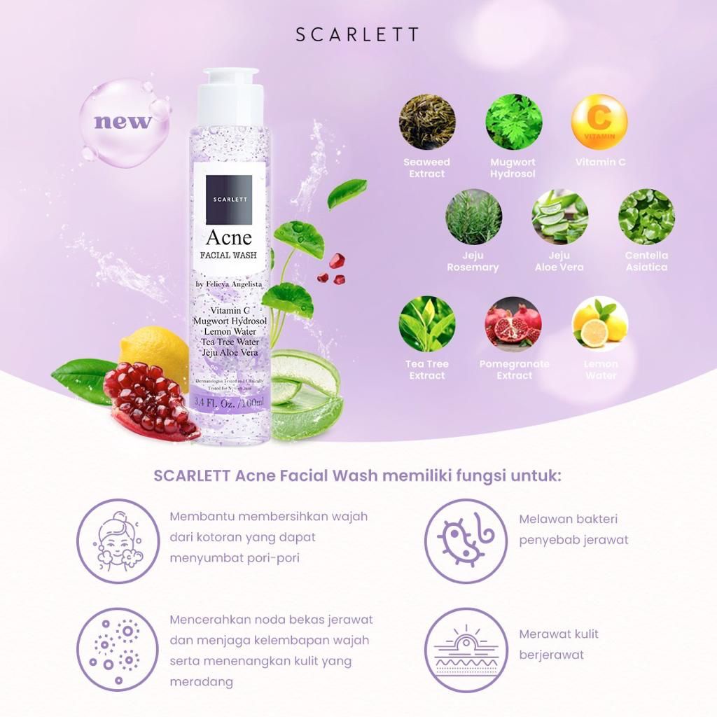 SCARLETT Whitening Facial Wash brightening Acne Facialwash 100ml