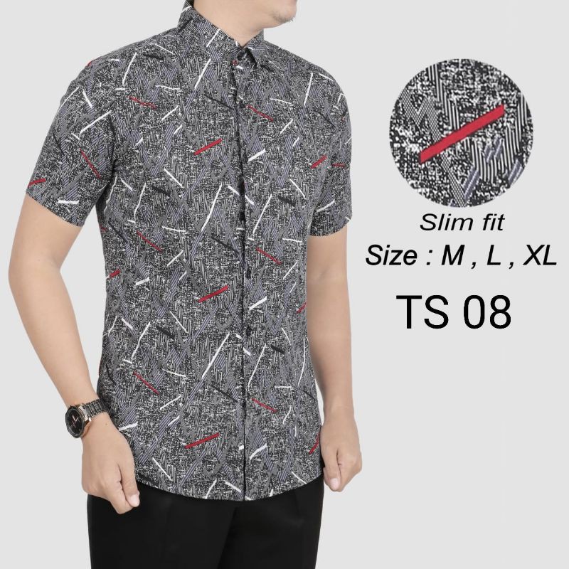 KEMEJA BATIK PRIA SLIM FIT KATUN COLINDION BAJU BATIK PRIA SLIM FIT KEREN CBS705