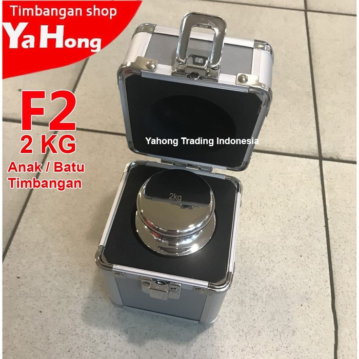 Batu Timbangan Anak Timbangan Kalibrasi Bandul F2 2kg + Box