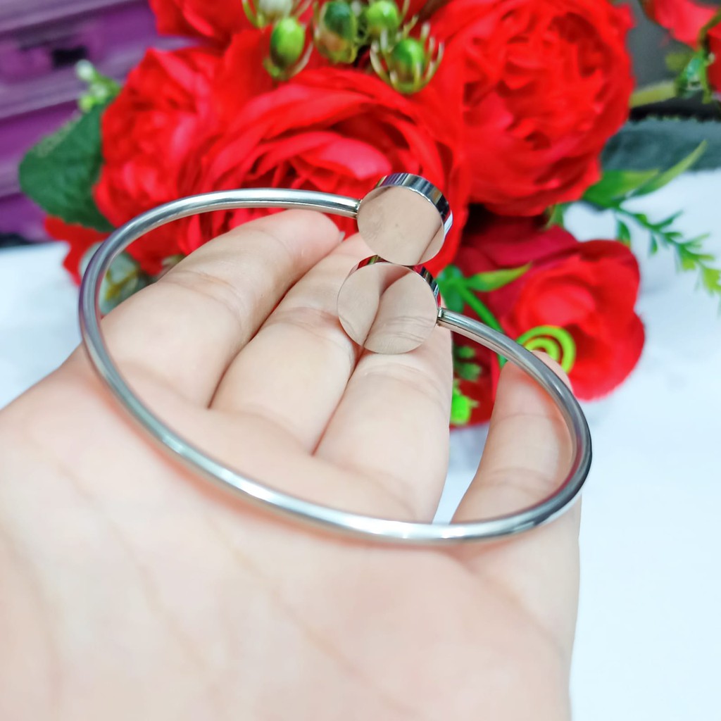 Gelang TITANIUM Kesehatan No Magnet Elegan Terbaru Anti Karat Tidak Luntur