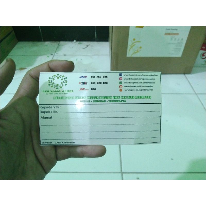FREE DESIGN Stiker Label Pengiriman Online Shop 10cm x 6cm