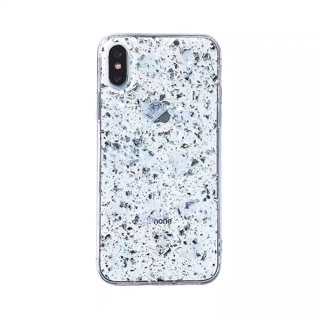 Confetti Case Silver iPhone Oppo Vivo Xiaomi Samsung Huawei 11 pro max Note 5 8 9 10 plus Reno X z 3