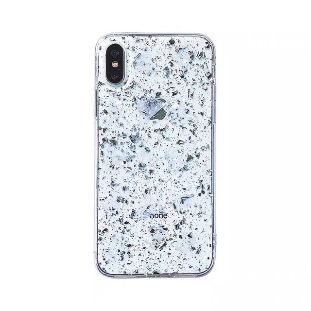 Confetti Case Silver iPhone Oppo Vivo Xiaomi Samsung Huawei 11 pro max Note 5 8 9 10 plus Reno X z 3