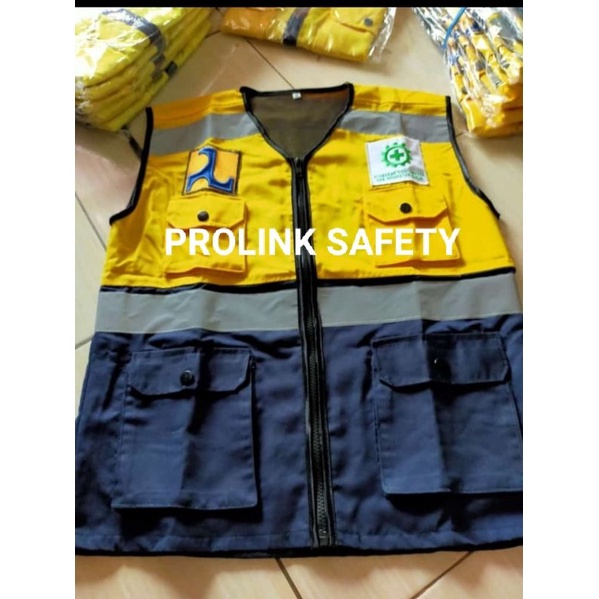 ROMPI SAFETY KUNING DONGKER BERLOGO PU K3 BAHAN DRILL PAKAI FURING