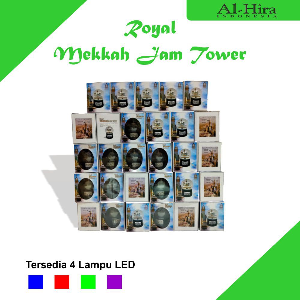 Miniatur Bola Salju Kabah Makkah Royal Clock Tower Lampu  4 warna