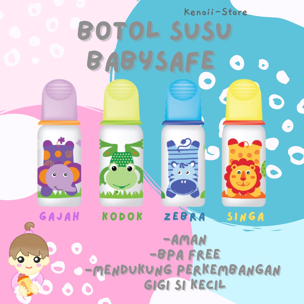 Botol Susu Bayi JS003 JS004 Baby Safe 125 ml 250 ml Feeding Bottle - 125ml - Hijau