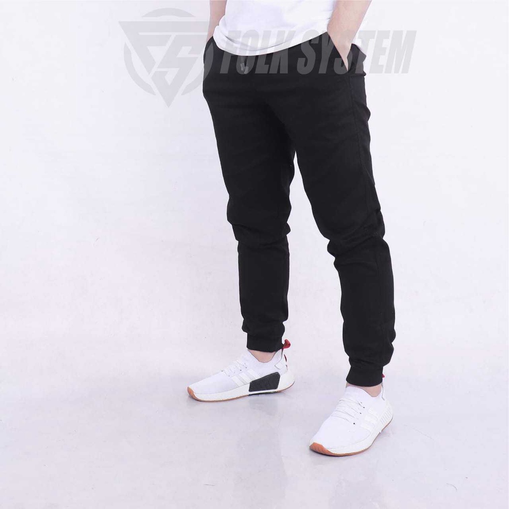 Celana Panjang Chino Jogger Polos Pria Folksystem